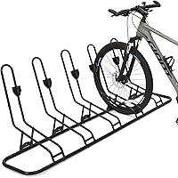 Kingarage 5-Bike Floor Rack: Disc Brake & Derailleur Safe, Waterproof Steel Stand Fits 12-29" Tires, Upgraded 0.63" Tubes for Garage Storage