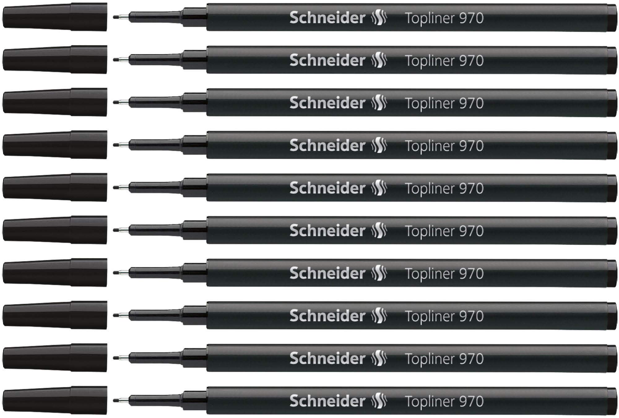 Schneider Topliner 970 Fineliner Pen Refill 0.4 mm Black for Topliner 911 Pack of 10