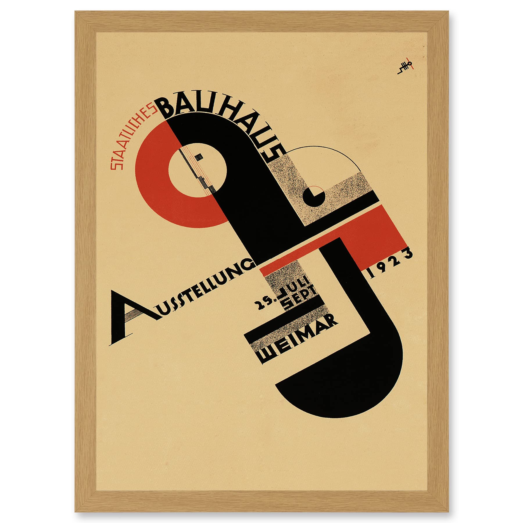 Artery8 Exhibition Bauhaus Weimar Icon Germany Vintage Retro Advert Poster Artwork Framed Wall Art Print A4