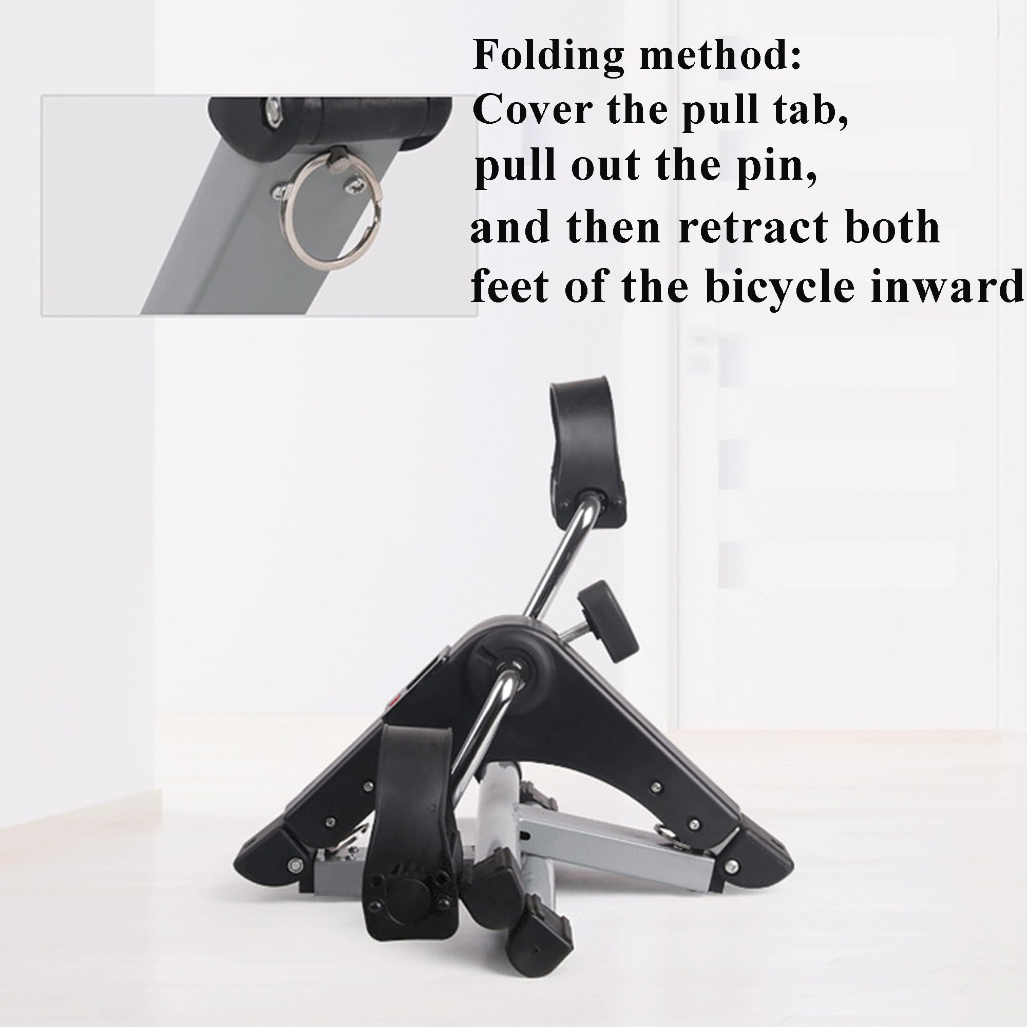 Mini Klappbar Bike, Pedaltrainer Mini-Heimtrainer Fahrrad, Minifahrrad Bewegungstrainer Fitnessgerät für Zuhause Büro, Heimtrainer Fitnessgerät mit Einstellbarer Widerstand, Pedal-Ausbilder