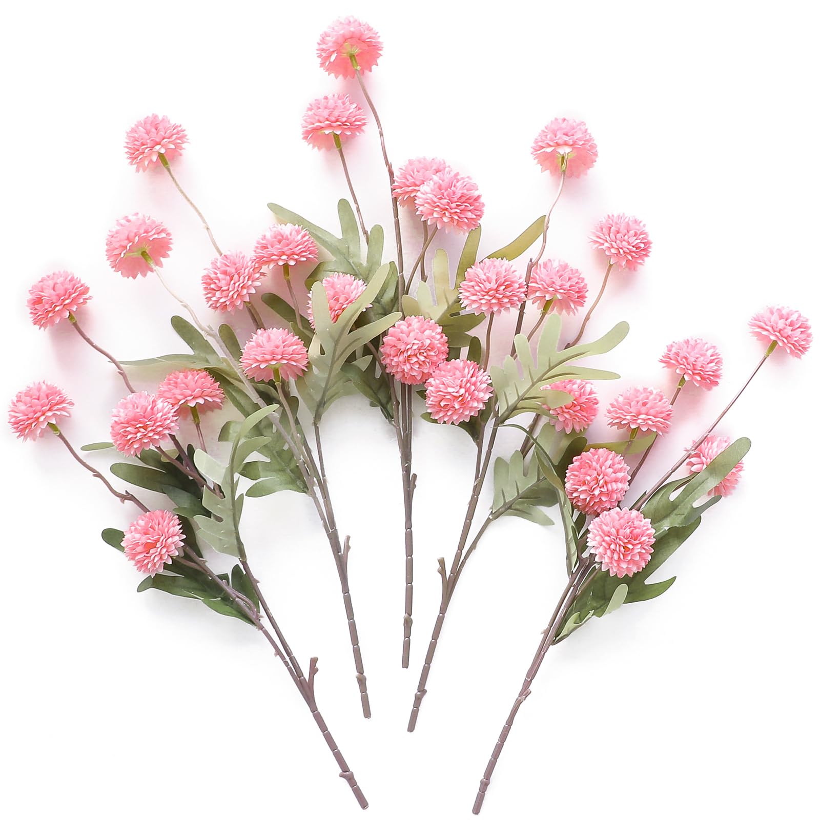 Floroom 5pcs Pink Faux Silk Mums