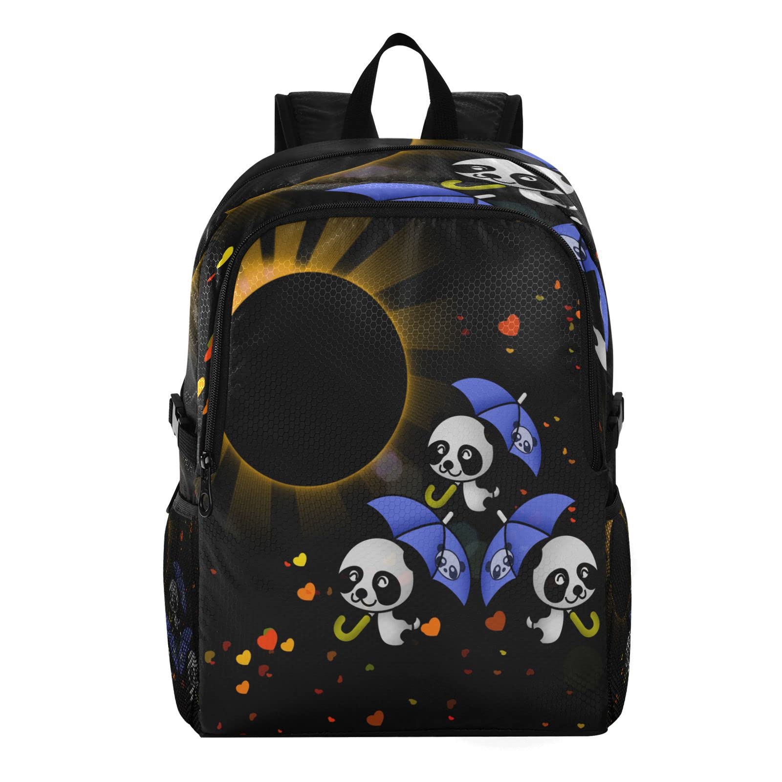 Cartable panda noir pliable et imperméable pour voyage scolaire - 8