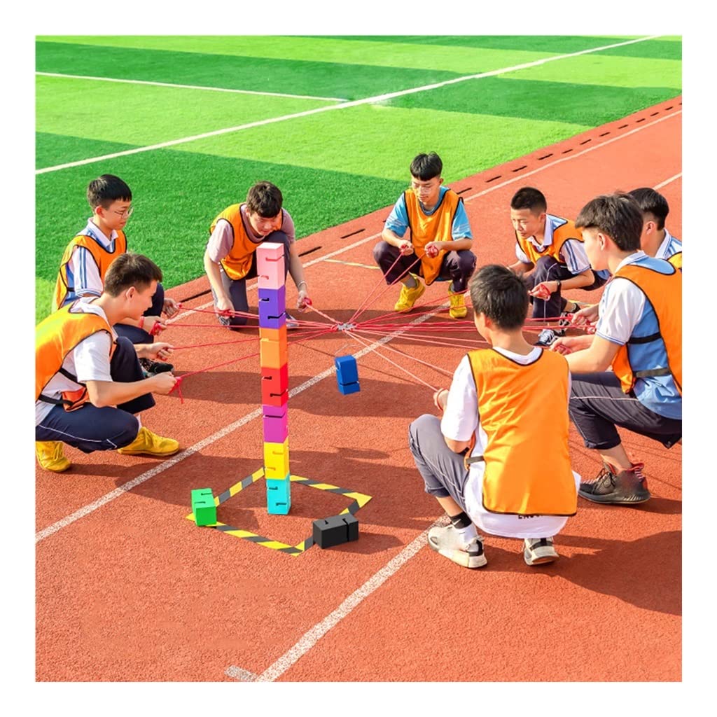 Kit Giochi Field Day | Giochi da Giardino all'aperto per Feste di Compleanno | Kit di Giochi di Costruzione del Lavoro di Squadra (Colore: Rosso, Dimensioni: 10 Pezzi)