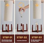 KUNJOULAM Lampes de petite table modernes, lampe de chevet avec lin tissu d'ombre, 13.97" Lampe de table de chevet Cylinder pour Chambre, Café, Salon Décor