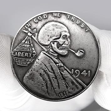 1941 Pipe Smoker Vagrant Hobo Coin Pendant Pouch - U.S Jewelry Dollar Liberty Eagle Lucky Morgan Pendant Arts Challenge Coin Pendant Bag