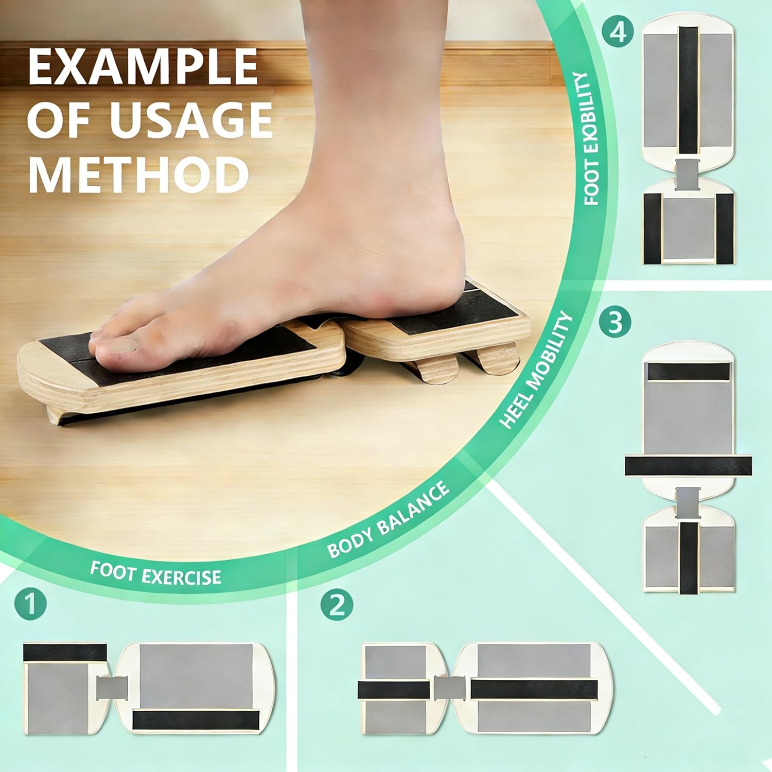Ankle Balance Board Foot Strengthener with Adjustable Shape Balance Rods for Enhancing Ankle Strength, Posture Correction, and Stability Training