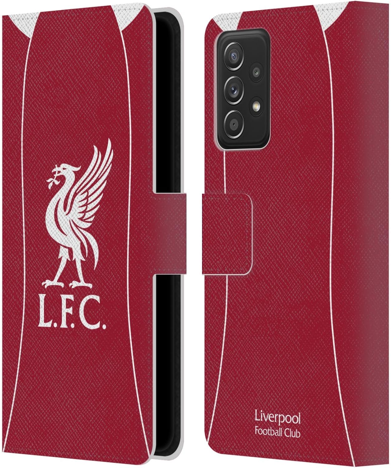 Head Case Designs Officially Licensed Liverpool Football Club Home 2025/26 Kit Leather Wallet Case Compatible with Galaxy A52 / A52s / 5G (2021)