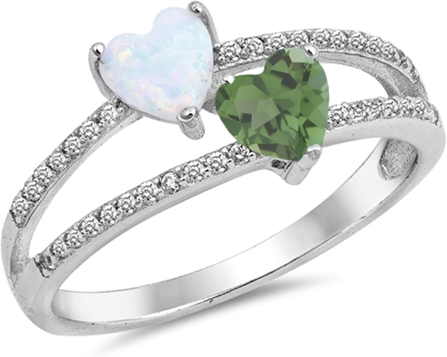 CHOOSE YOUR COLOR Sterling Silver Heart Ring