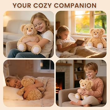 SuzziPals Teddy Bear Stuffed Animals, Microwavable Stuffed Animal Heating Pads for Heat Therapy, Stress Relief Toy for Anxiety, Cuddle, Companion, Bear Plush Gifts for Girls Boys Adults | Lavender Scent Plush Toys, Stress Relief Toy for Anxiety, Cuddly, Bedtime Companion, Bear Plush Gifts for Girls Boys Adults