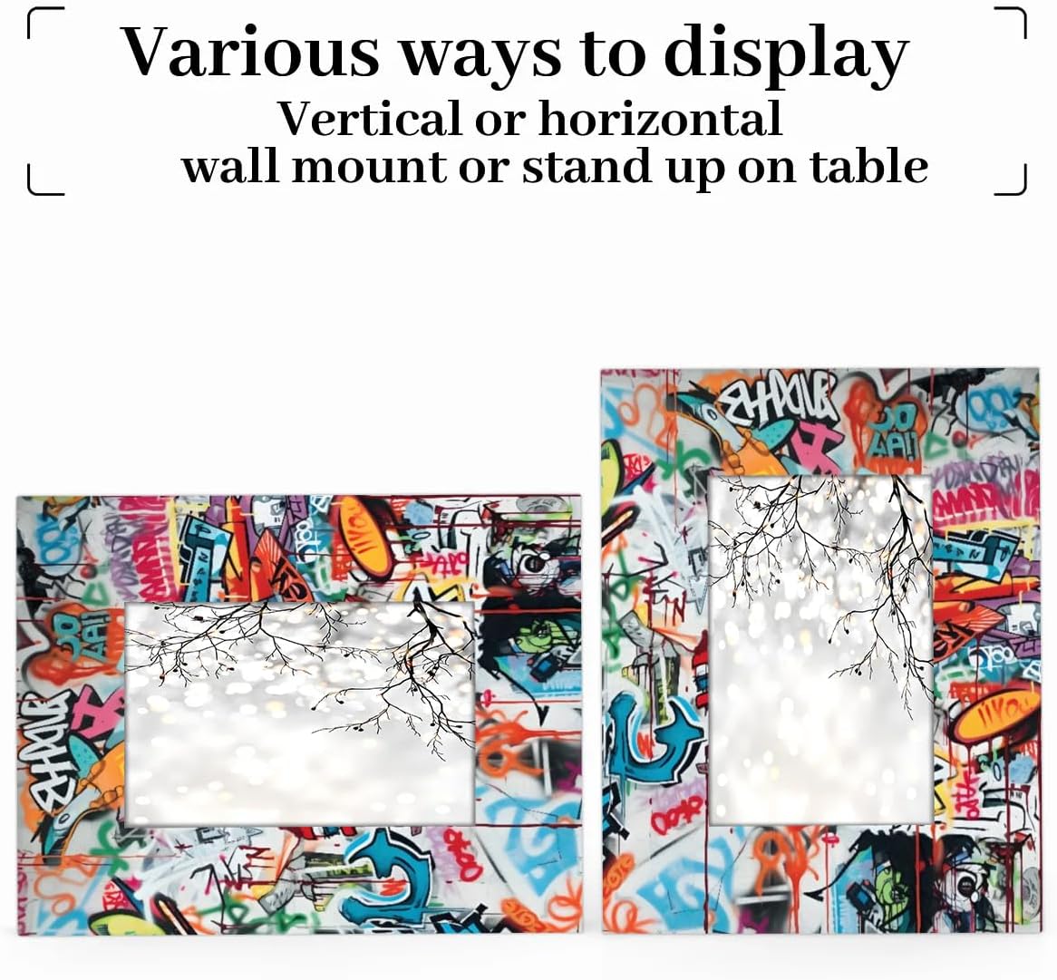 Art Graffiti Picture Frame 11x14, Abstract Pop Art Modern 11x14 Photo Frames with Stand Display Pictures for Wall and Tabletop Frames Collage for Home Gallery Office Decor