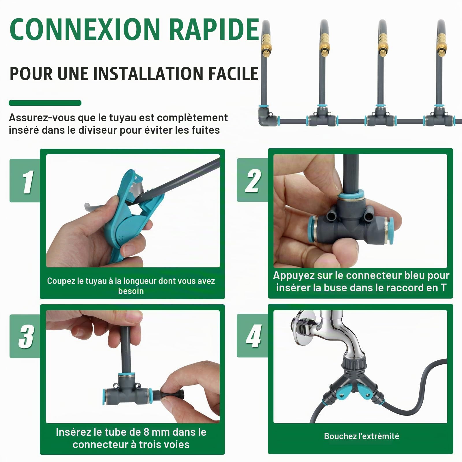 WingFly Système d'Irrigation Goutte-à-Goutte 60M, Arrosage Automatique