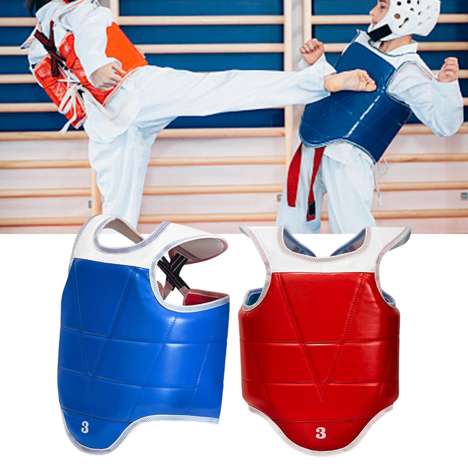Taekwondo Armature Petto Alta Densità Texture Pelle