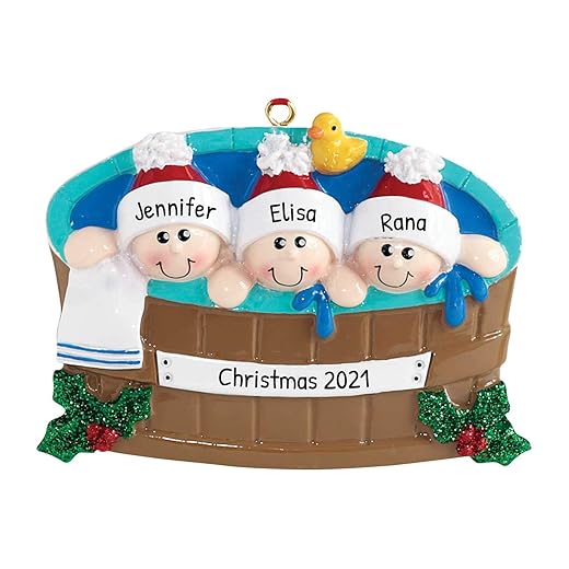 Personalized First Christmas Ornament Couple 2023 - First Christmas Together Ornament 2023 - Hot Tub Couple Ornament, Our First Christmas Together 2023 - Free Customization