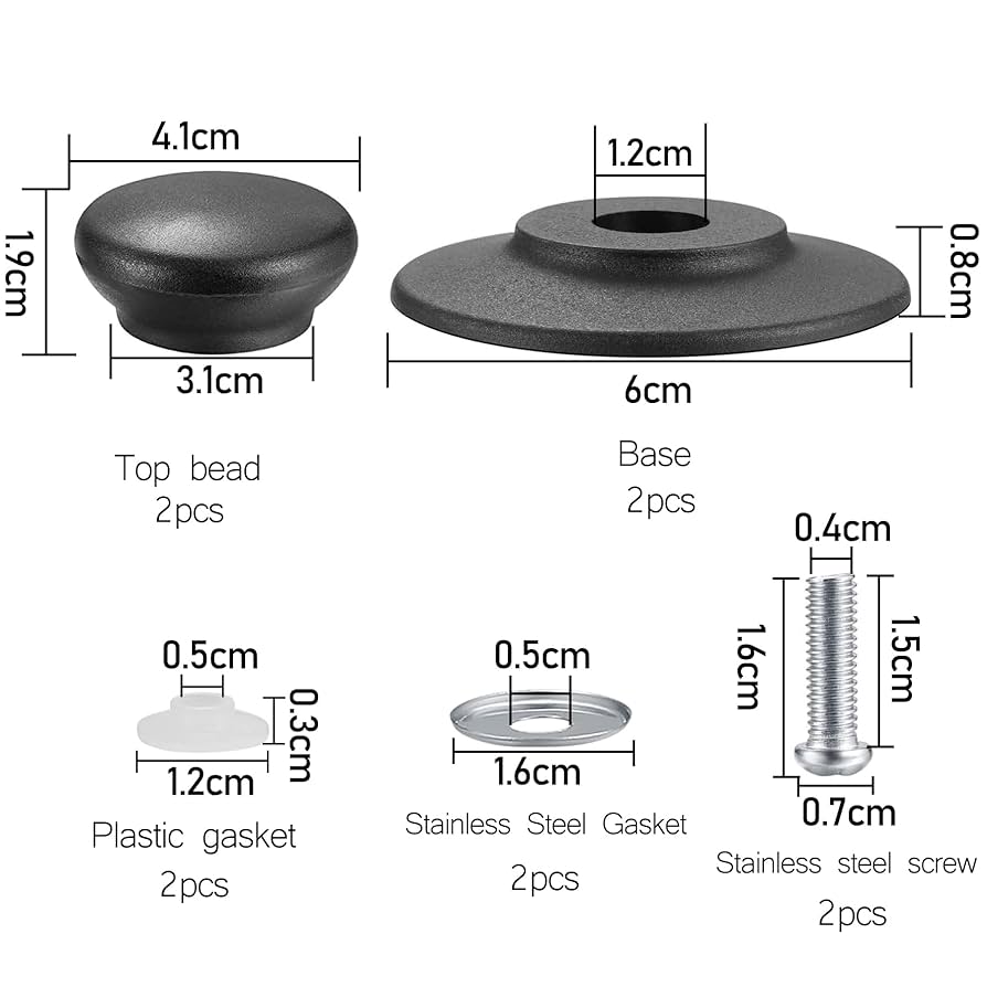 Manopole Per Coperchi Pentole - Set 2 Pezzi In Bachelite Con Viti, Universali E Rimovibili - Foto 3