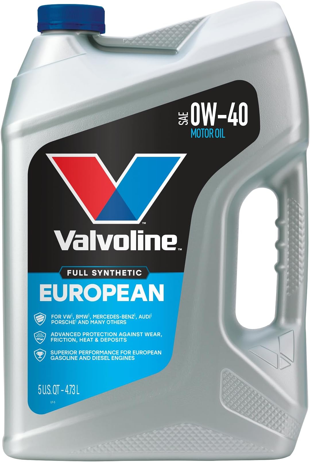 European Vehicle Full Synthetic SAE 0W-40 Motor Oil 5 QT