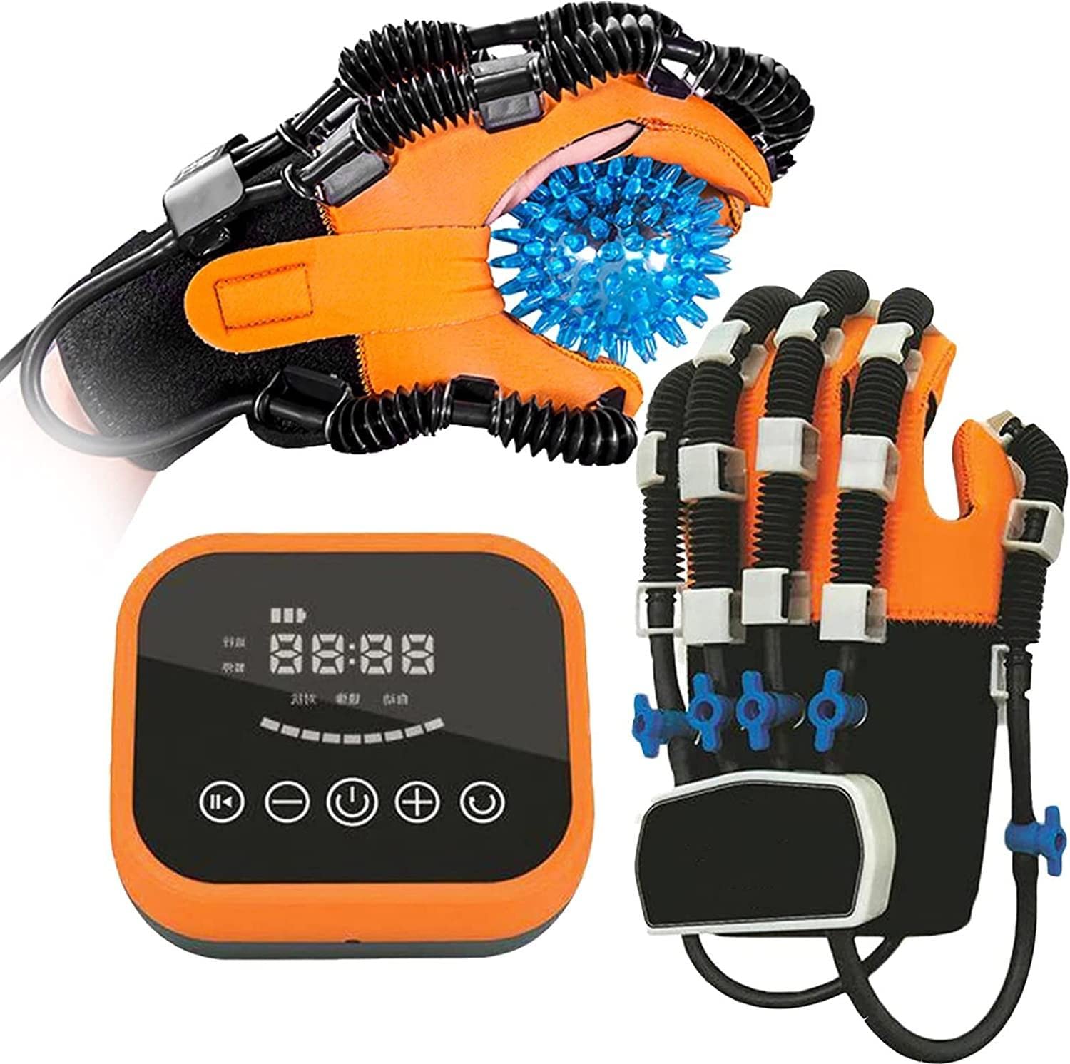 Trainer per la Riabilitazione delle Dita dell'emiplegia da Ictus, Guanti robotici per la Riabilitazione, Recupero della Funzione della Mano con modalità Specchio e Allenamento,Right-XL
