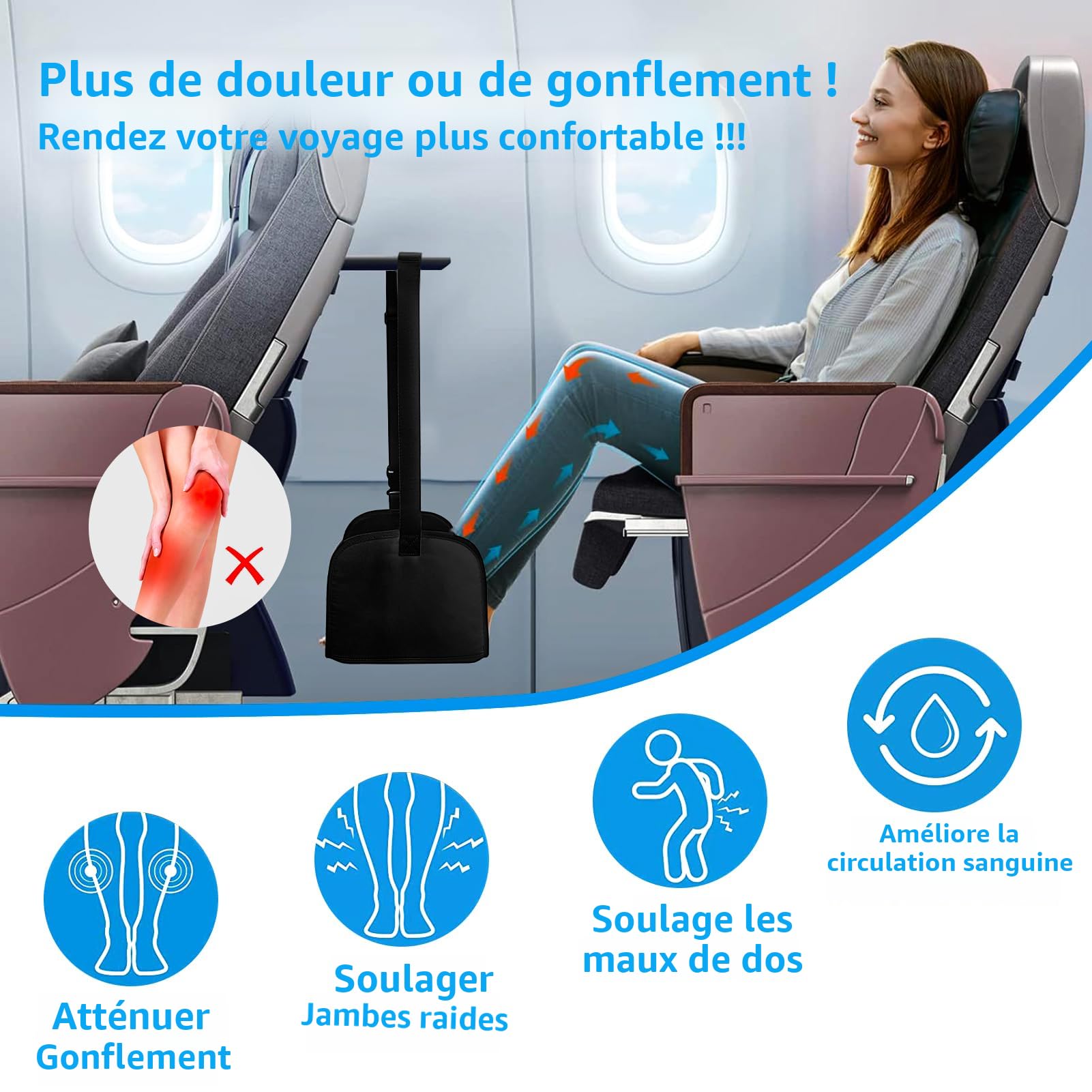 Hamac Repose-Pieds D'Avion, Repose-Pieds D'Avion Pour Tout-Petits, Professionnel, Rallonge De