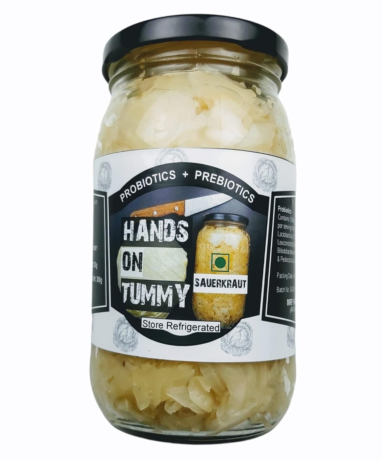 Hands on Tummy Sauerkraut (330 Grams) Probiotic Pickle for