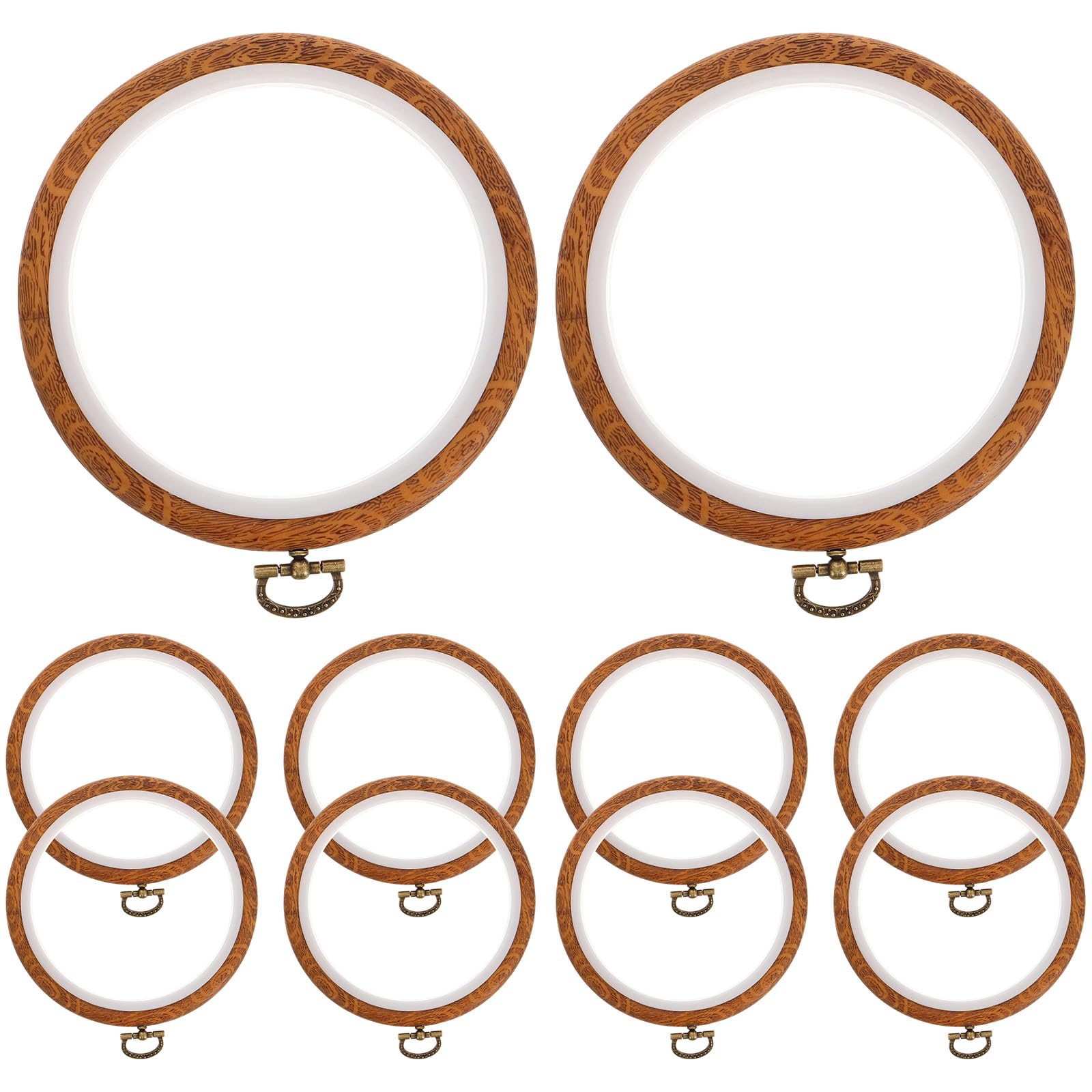 CORHAD Aros de Bordado Circulares para Bordar Diseño Versátil y Almacenamiento Conveniente Portátiles 10 de Plástico Pp y Aleación de Zinc para Aficionados al Bordado