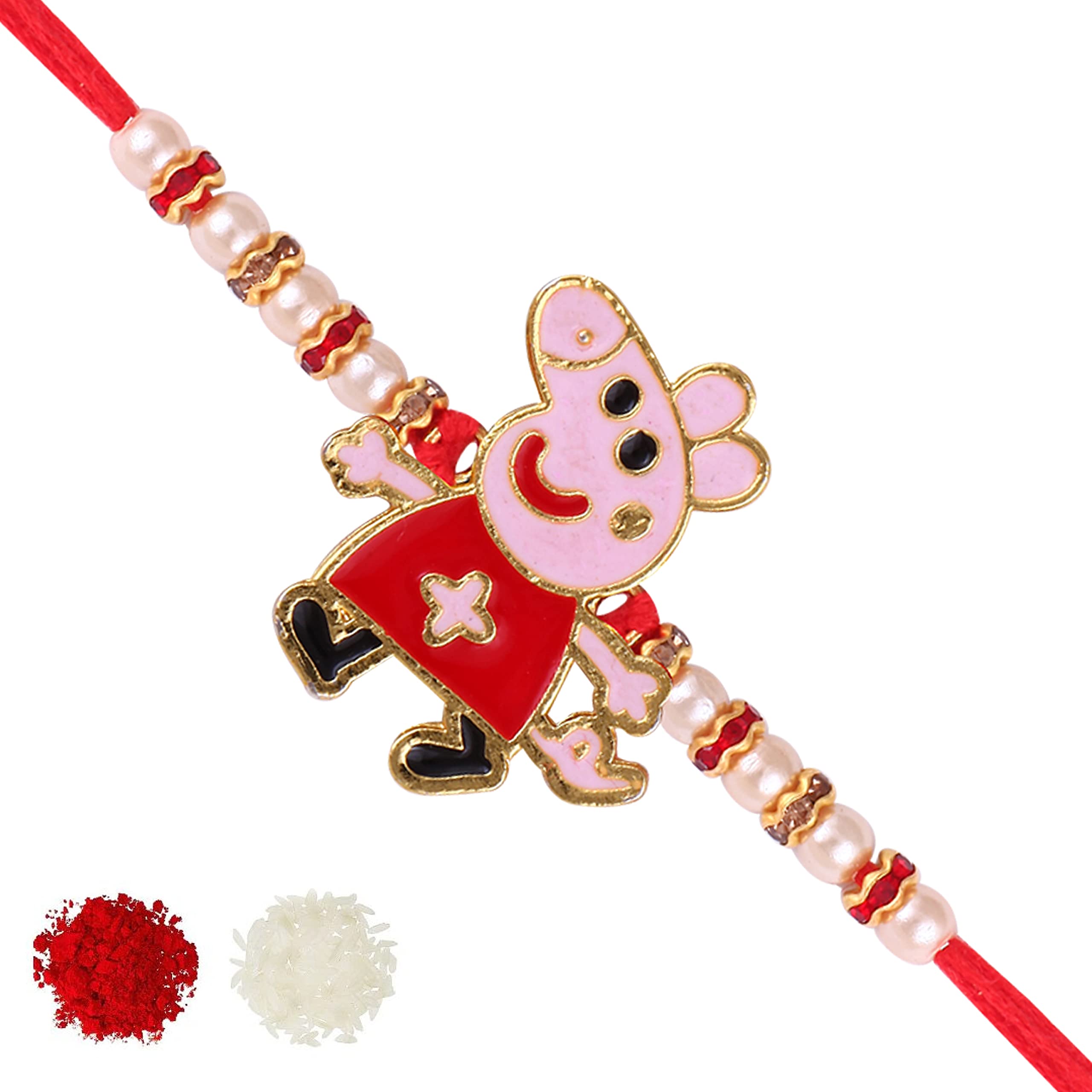 VFJ VIGHNAHARTA FASHION JEWELLERY Peppa Pig Cartoon rakhi for sweet kids with beads, pearls [VFJ1154RKG ] (B0B74MGLY8) Amazon Price History, Amazon Price Tracker