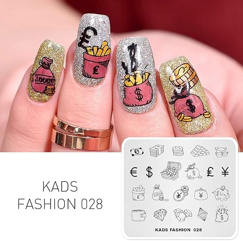 Miniatura 10 de KADS Nail Art Image Stamping Plates Guitar Pattern Music Fashion Image Plates DIY Plantilla de manicura (FA024)
