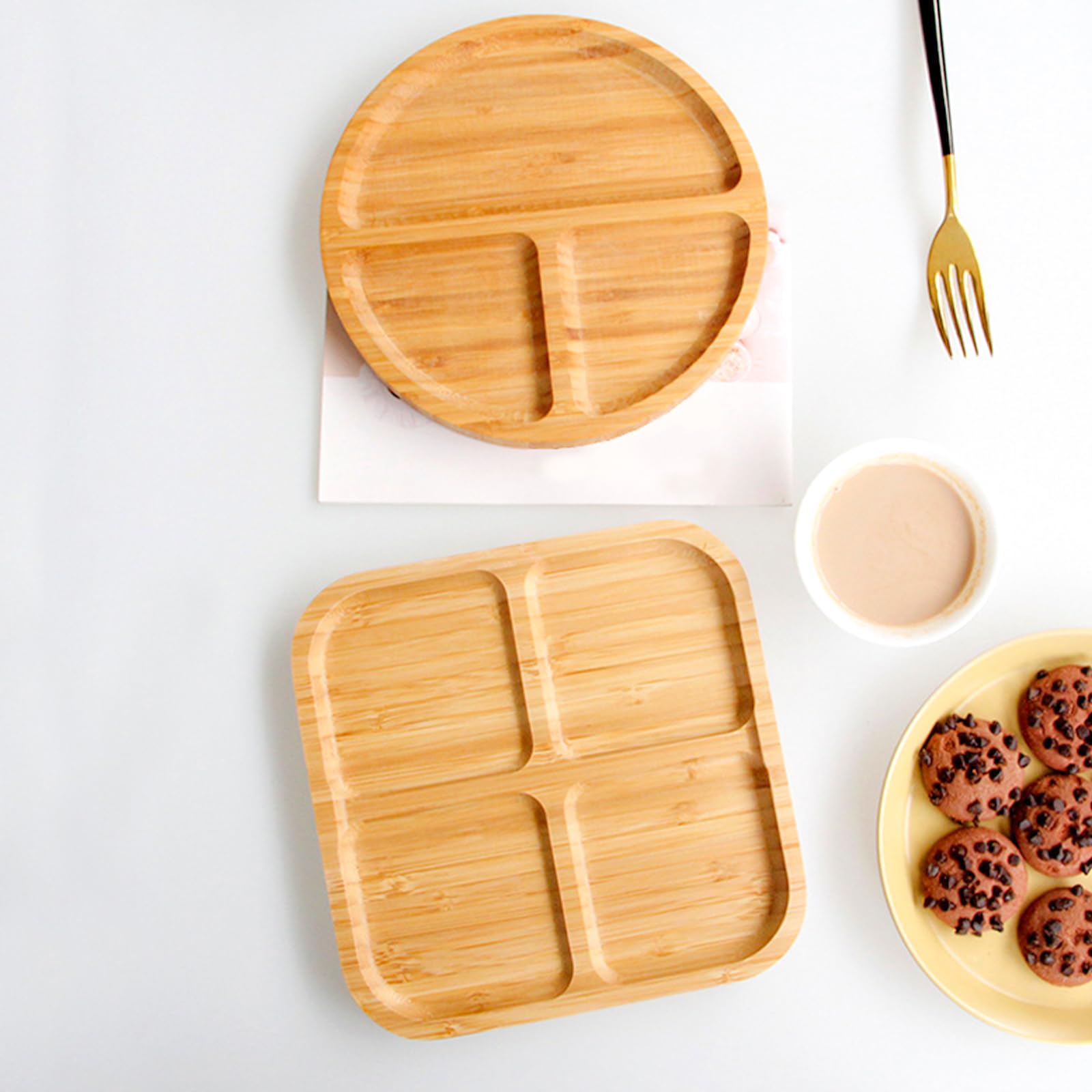 Vassoio da portata diviso in legno, quadrato e rotondo, per ac, noci, frutta secca e – Ele Kitchen o Par Platter, ideale per intrattenere