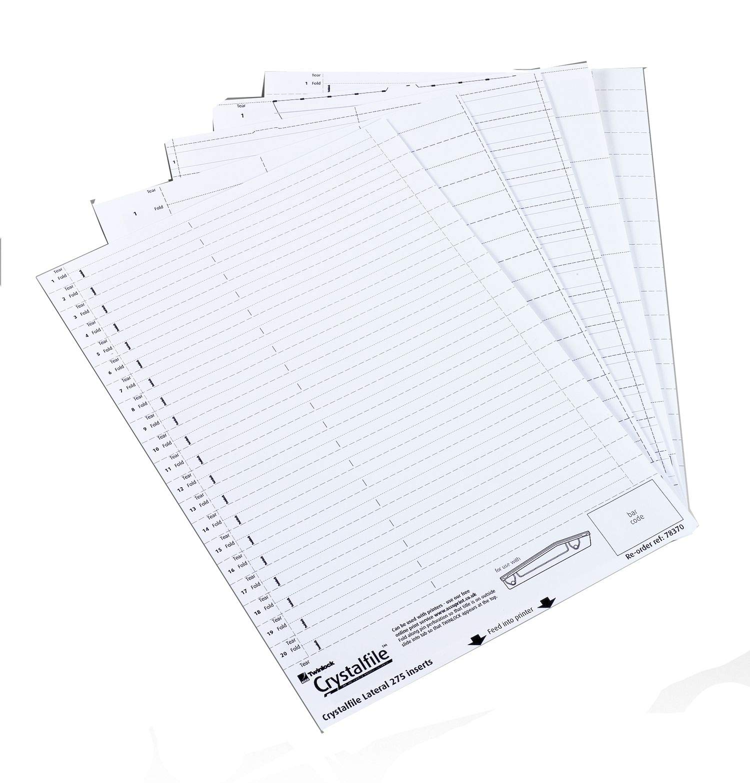 Rexel White Crystalfile Printable Card Inserts (1 X Pack Of 50 Tab Inserts) For Suspension Files