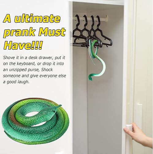 Miniatura 6 de LXS Serpientes de goma para mantener alejados a los pájaros, 4 piezas de juguetes de serpiente de goma falsa realistas para accesorios de jardín