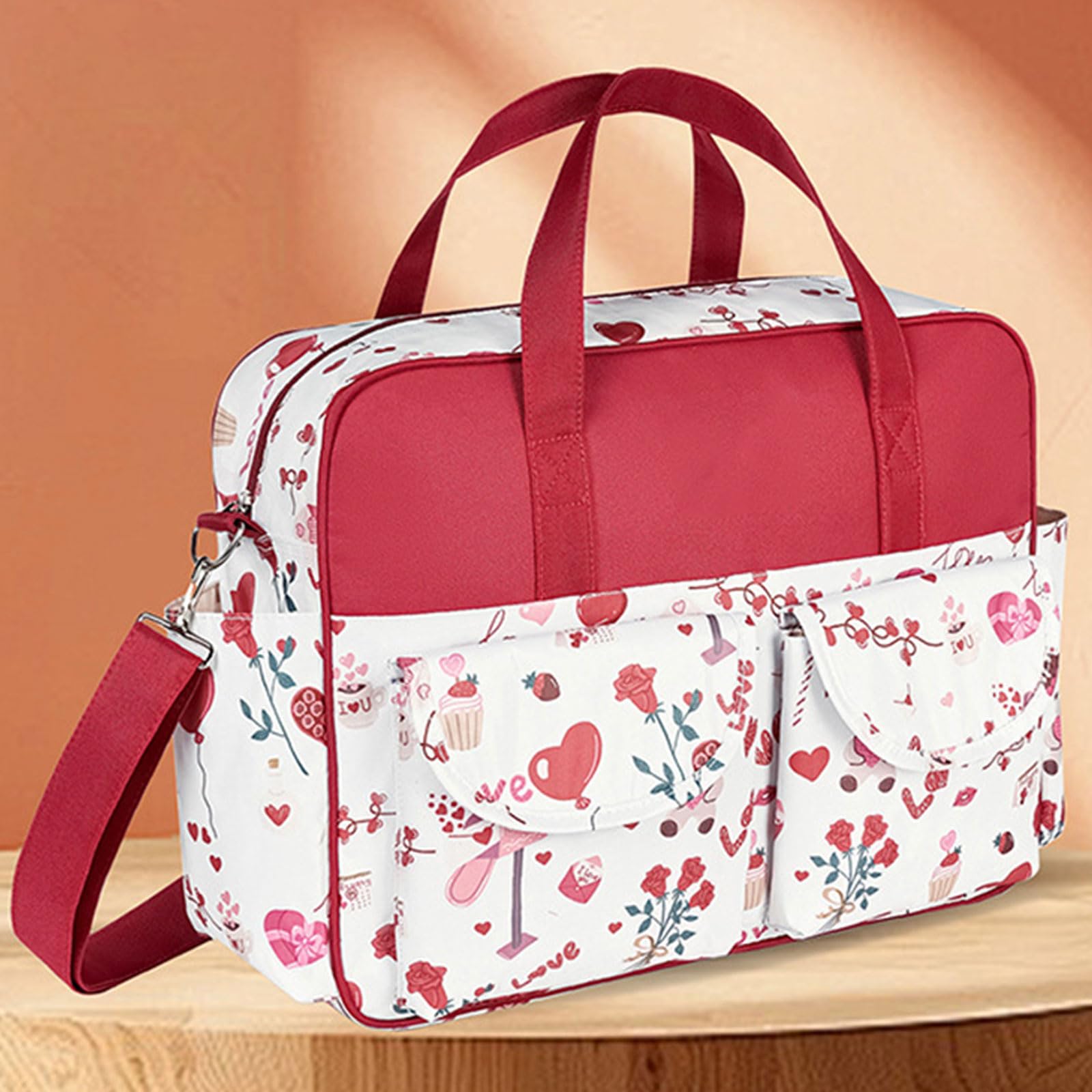 Borsa per pannolini da viaggio essenziale per mamme moderne Pannolino a tenuta stagna con cinghie per carrozzine Borsa multifunzione per mamma di grande capacità