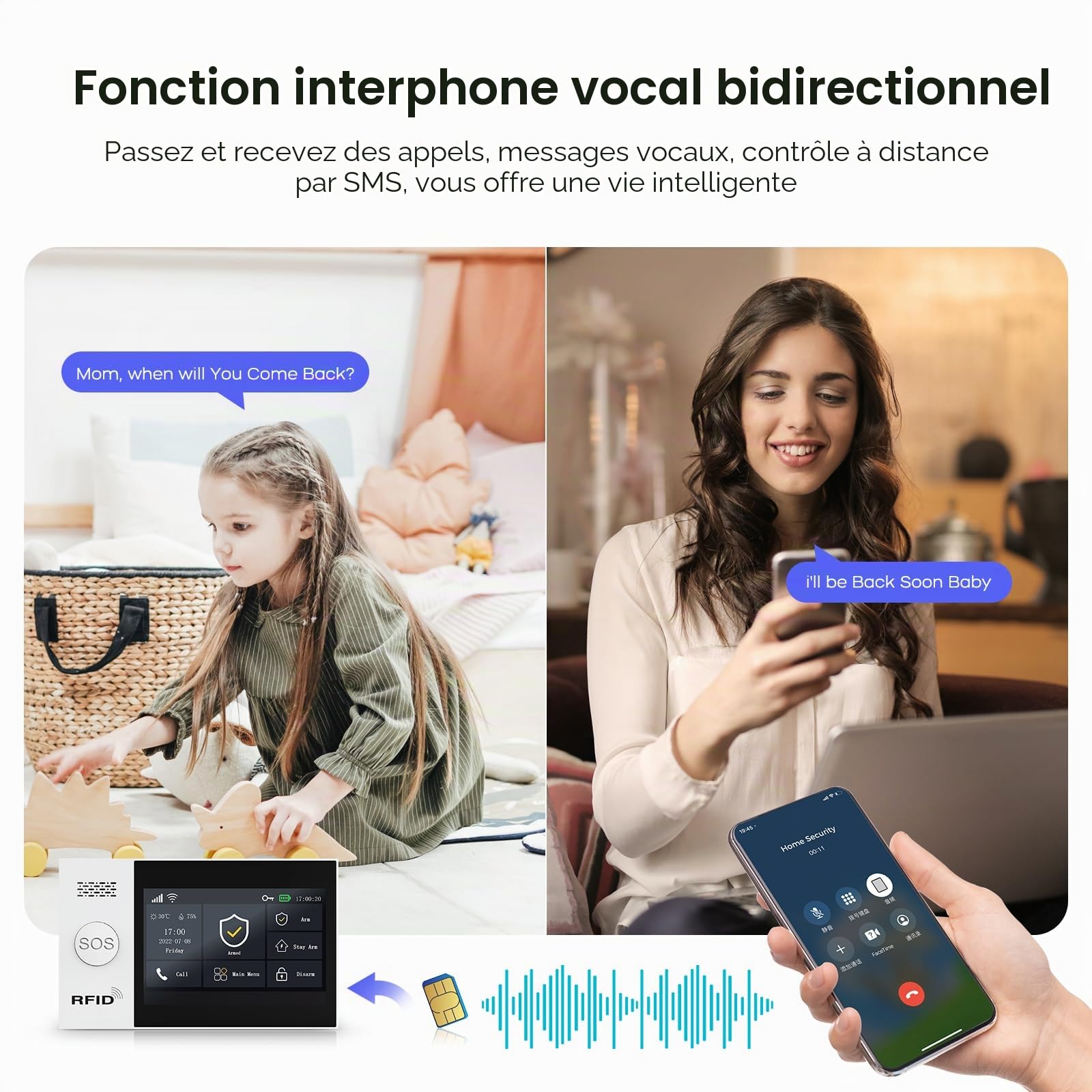 Système d'alarme Maison sans Fil 4G avec Camera,Alarme Maison Wi-FI avec Contrôle APP, Détecteur de Mouvement, Télécommandes, Capteurs de Fenêtre et de Porte, Sirène, Compatible avec Alexa, Google