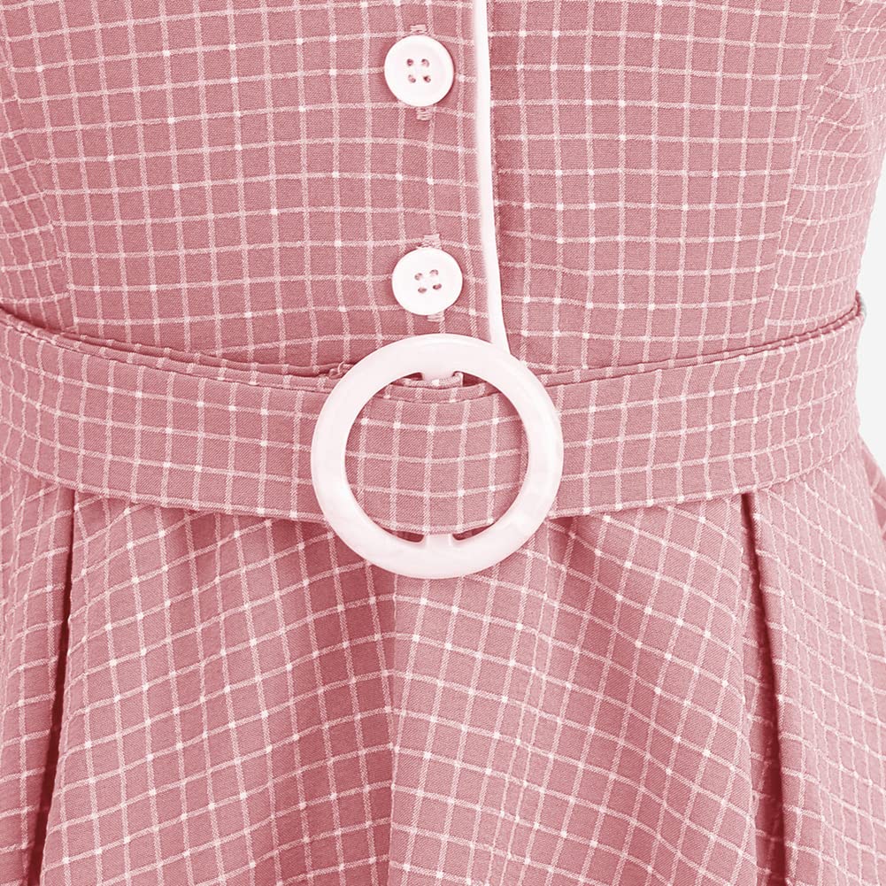 Vestido de cóctel Vintage con Cuello en V y Solapa de Muesca para Mujer, Estilo Rockabilly, Vestido de Noche con Bolsillos y Botones de los años 50 y 60
