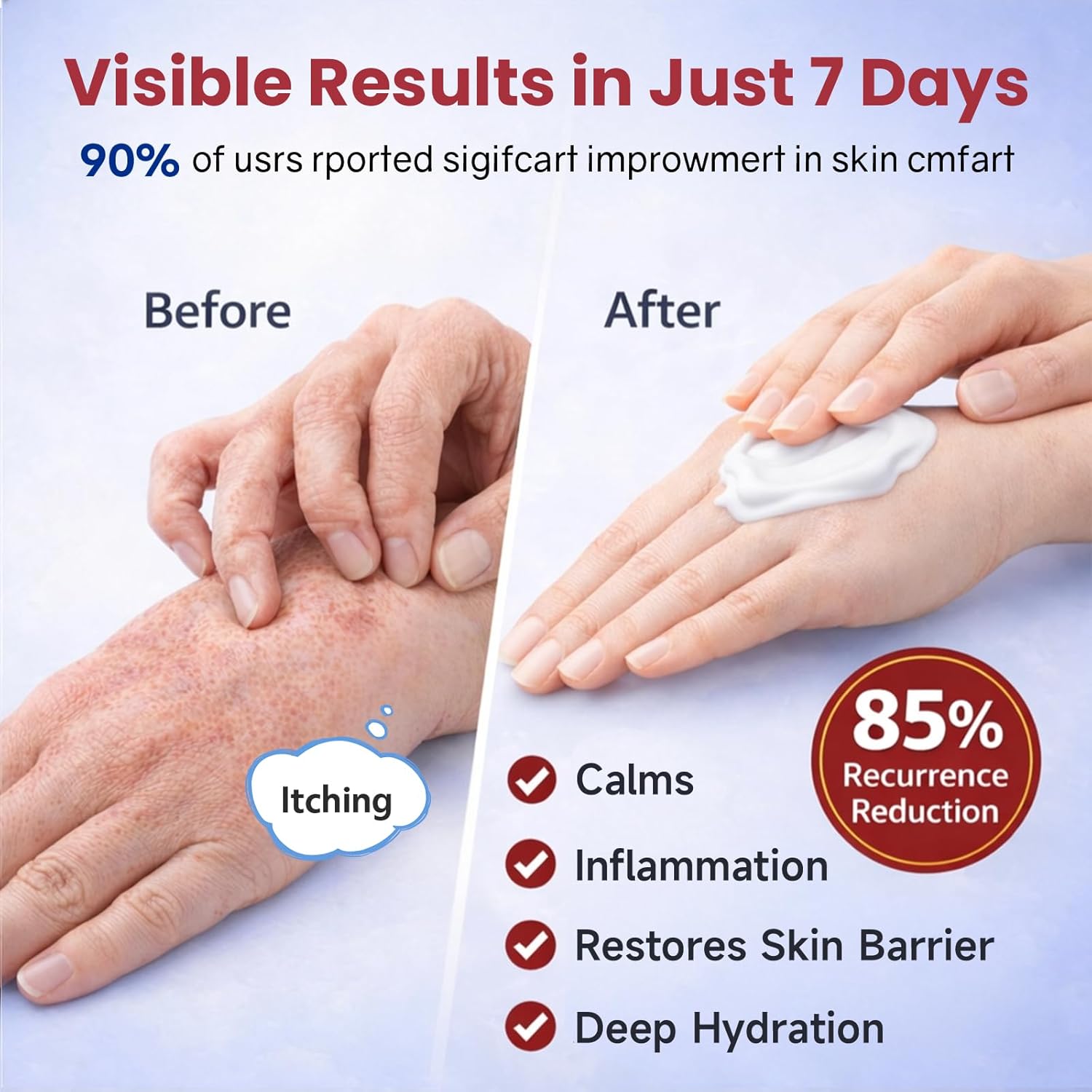 2026 Upgrade Eczema Cream【GMP Certified - Maximum 1% Hydrocortisone Strength】Eczema Relief Cream【NO.1-24H Deep Soothing】Fast-Acting Skin Recovery Tech for Rash, Redness, Inflammation & Bug Bites,20PCS