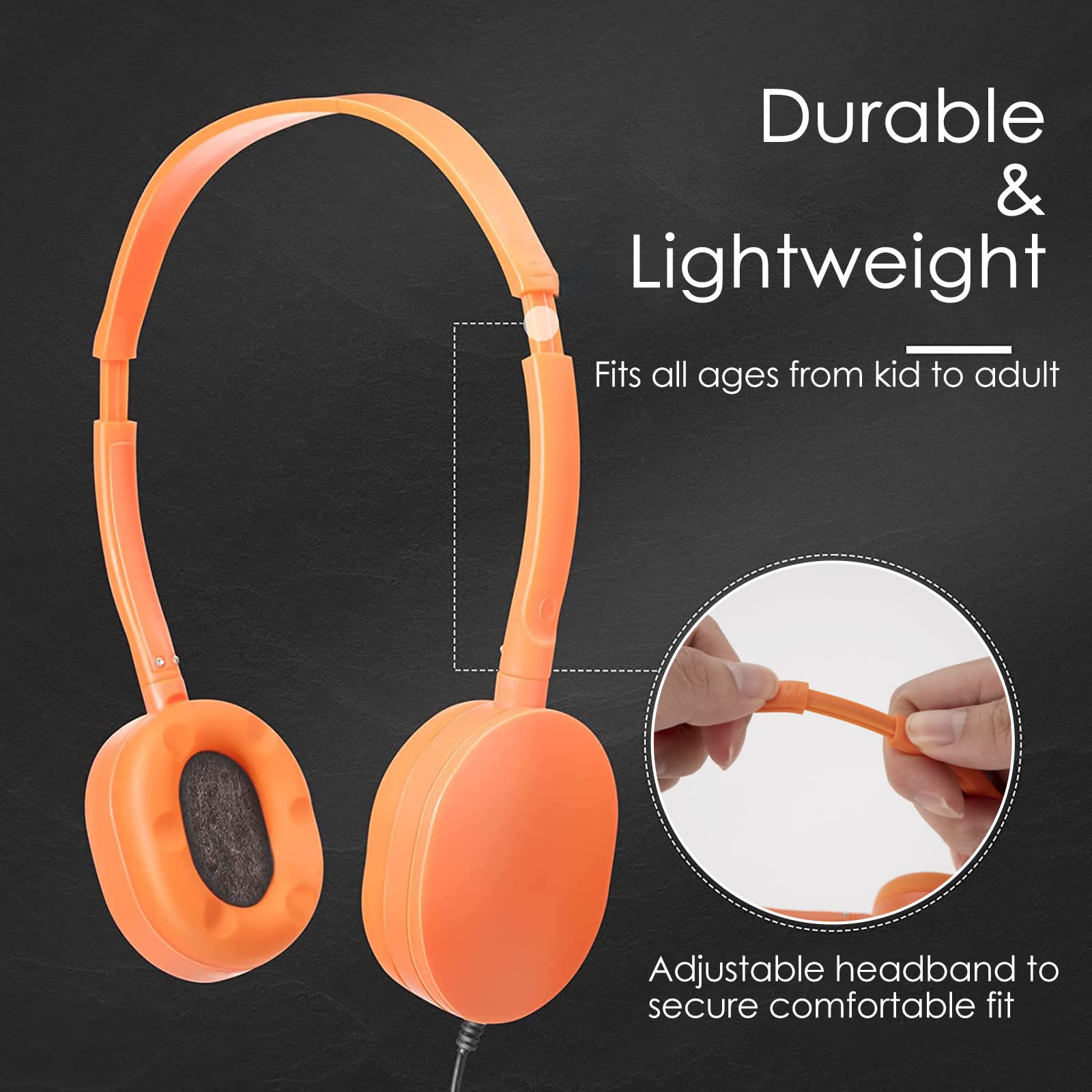 GEEKRIA Pack de 12 écouteurs filaires pour Classe – écouteurs Supra-Auriculaires Ajustables pour Enfants, écoles, bibliothèques, Laboratoire Informatique (Oval Earcups)