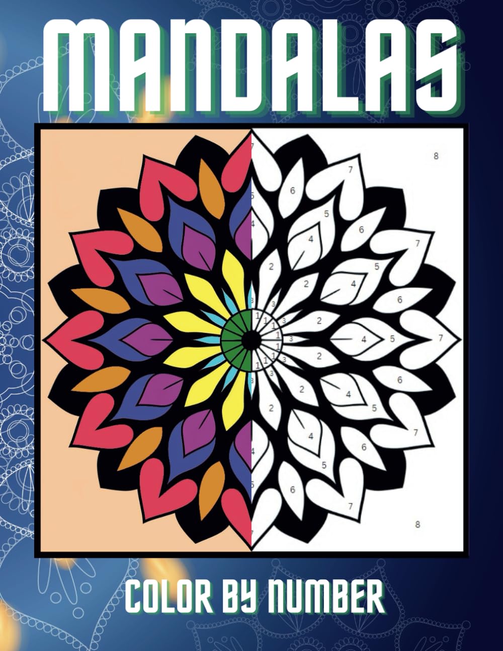 Amazon.com: Color By Number Mandalas for Adults Coloring Book: Easy ...