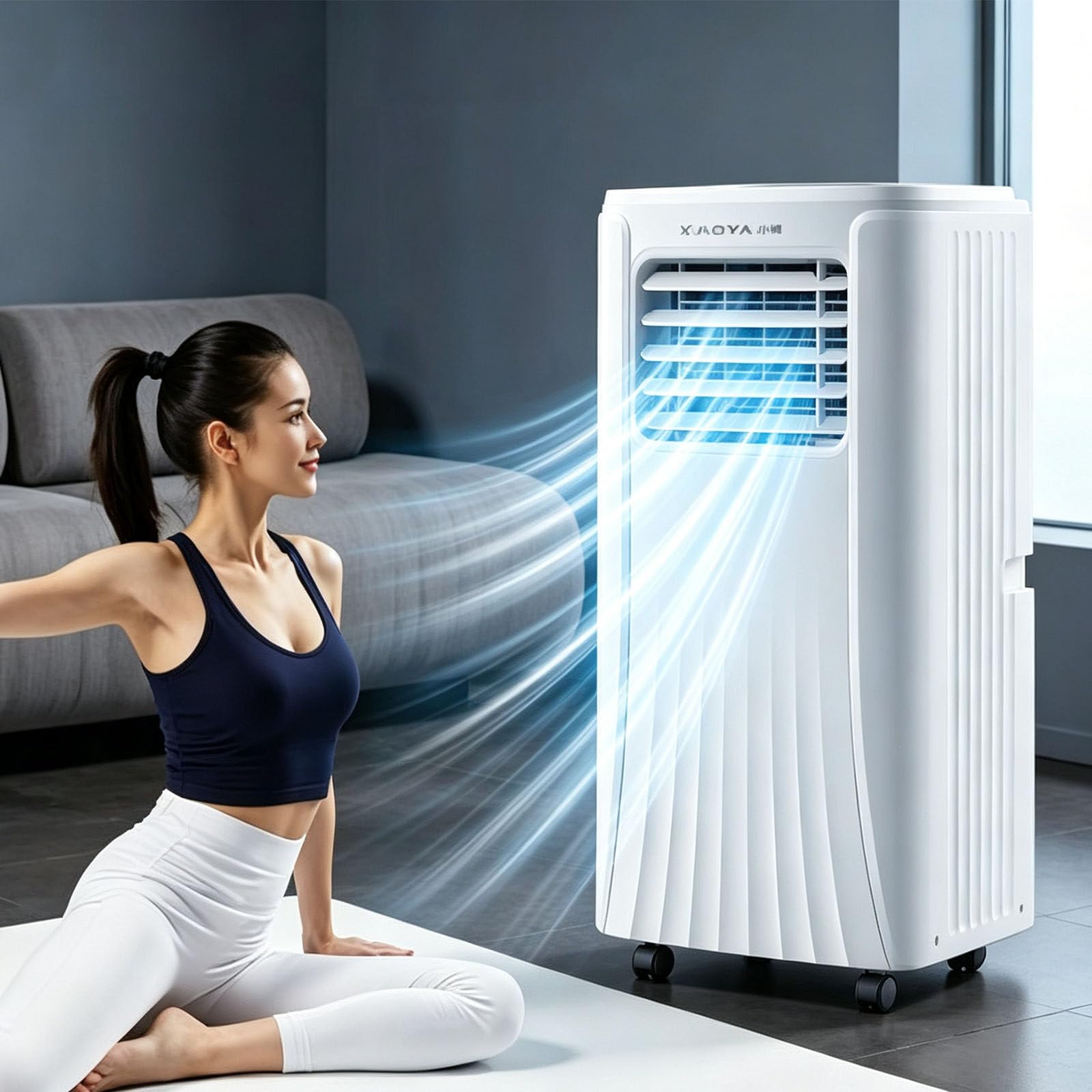 ZHPPED Portable Air Conditioner, 10000btu／12000btu | Quiet AC Cools Up to 350 Sq.Ft., Portable AC Unit with Fan & Dehumidifier, Remote Control, Complete Window Kit for Bedroom Office 10000BTU