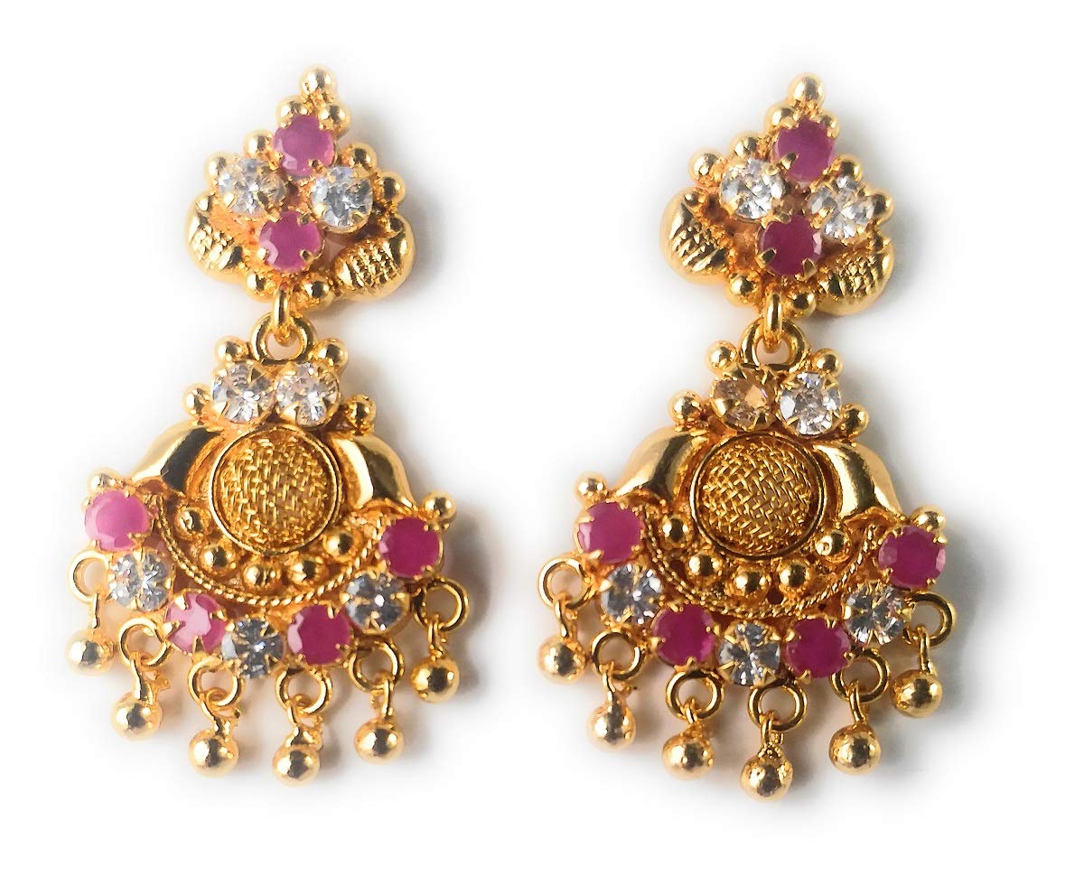 AFJ GOLD One Gram Gold Plated Stone Earring for Women And Girls (B07WN816PL) Amazon Price History, Amazon Price Tracker