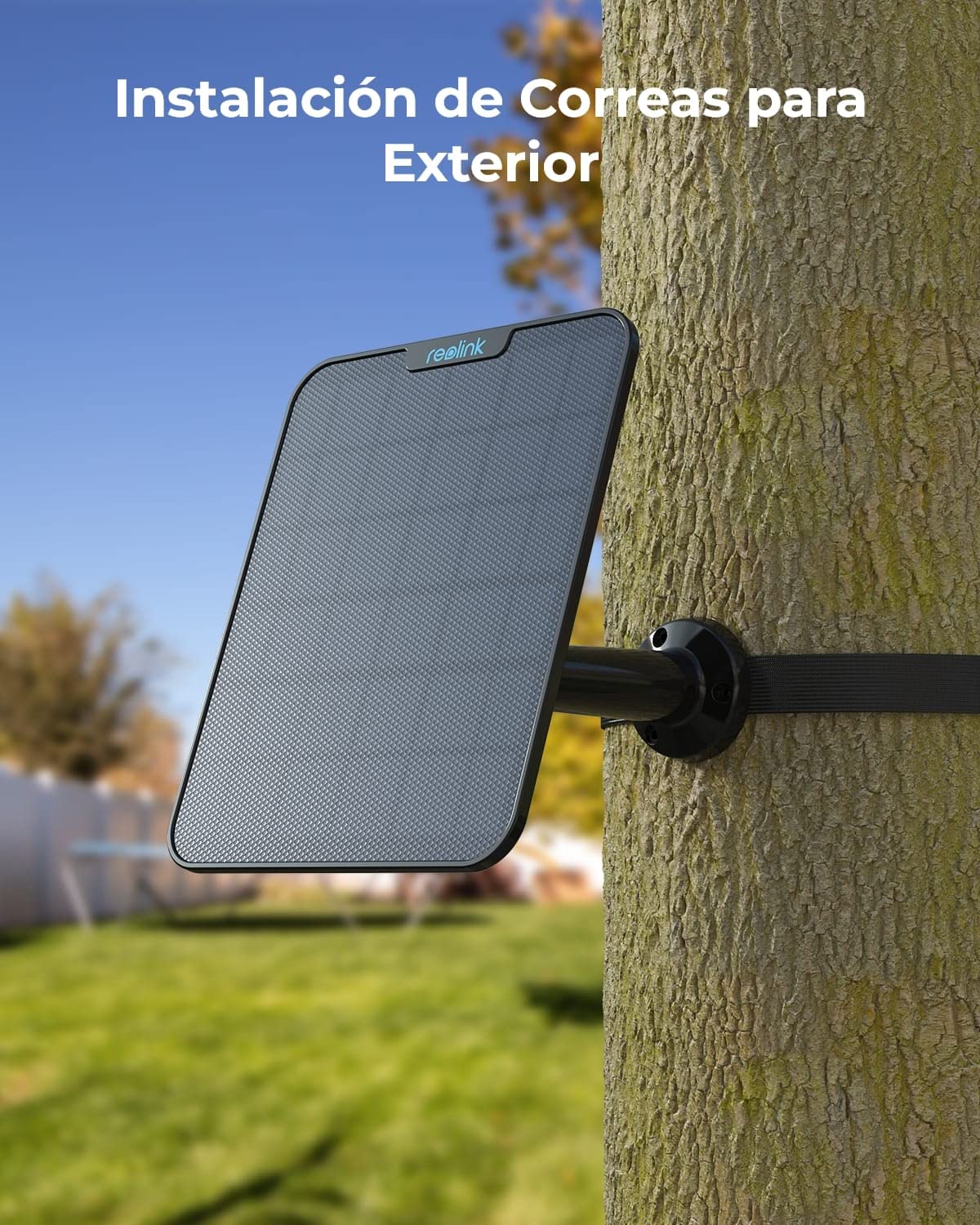 Reolink [Versión Actualizada 2023] 6W Panel Solar (Negro) para Cámara Vigilancia Inalámbrica con Batería, Fuente de Alimentación Continua, Impermeable, 360° de Montaje Ajustable(con Cable de 4m)
