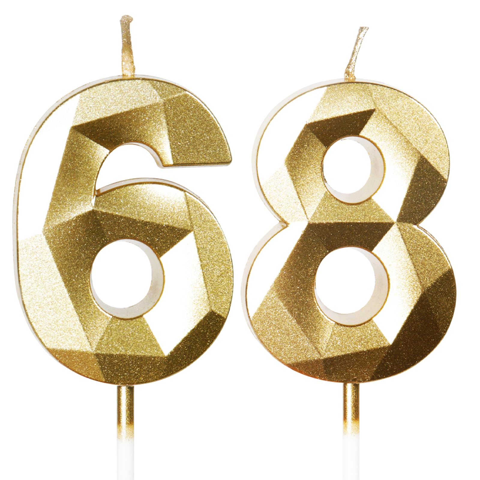 Yiran 50th Birthday Candles, Gold Number 50 Happy Birthday Candles, Cake Topper Decorations for Birthday Party, Wedding Anniversary Celebration Supply — view 149