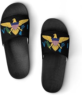 Virgin Islands Flag Funny Slide Sandals Non-Slip PVC Shower Slipper House Shoes Open Toe Slippers for Adult 40 (250mm)