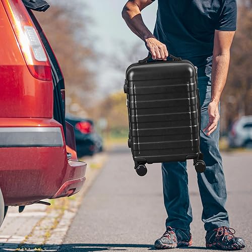 Miniatura 8 de ZenStyle Maleta rígida expansible con ruedas giratorias, equipaje de mano de 21 pulgadas aprobado por aerolíneas, maleta de viaje ligera con asa de