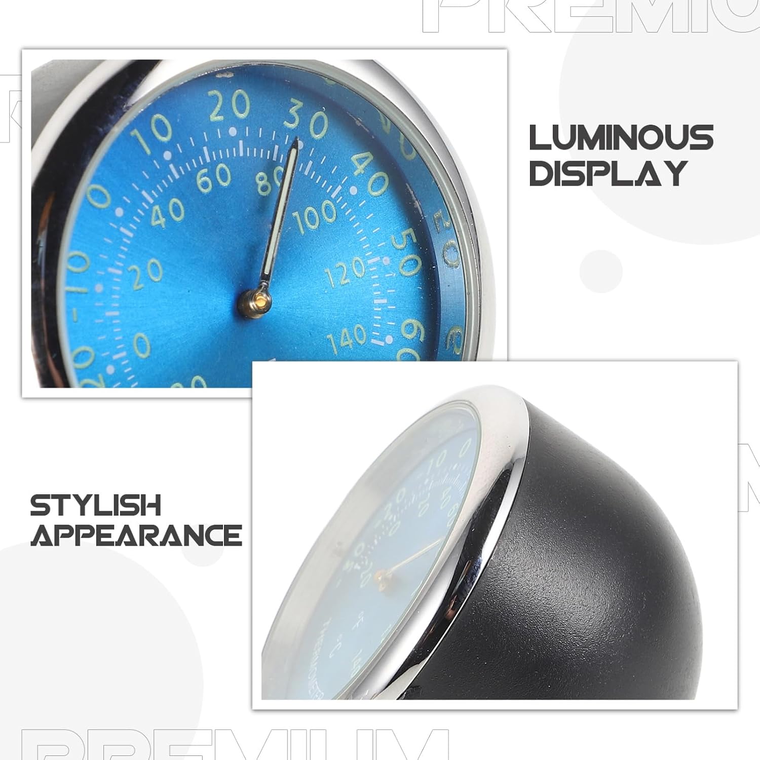 Luxshiny Car Dashboard Electronic Clock with Night Glow Thermometer Multifunctional Quartz Car Thermostat for Real Temperature Monitoring Blue Luminous Display for Safe Night Driving