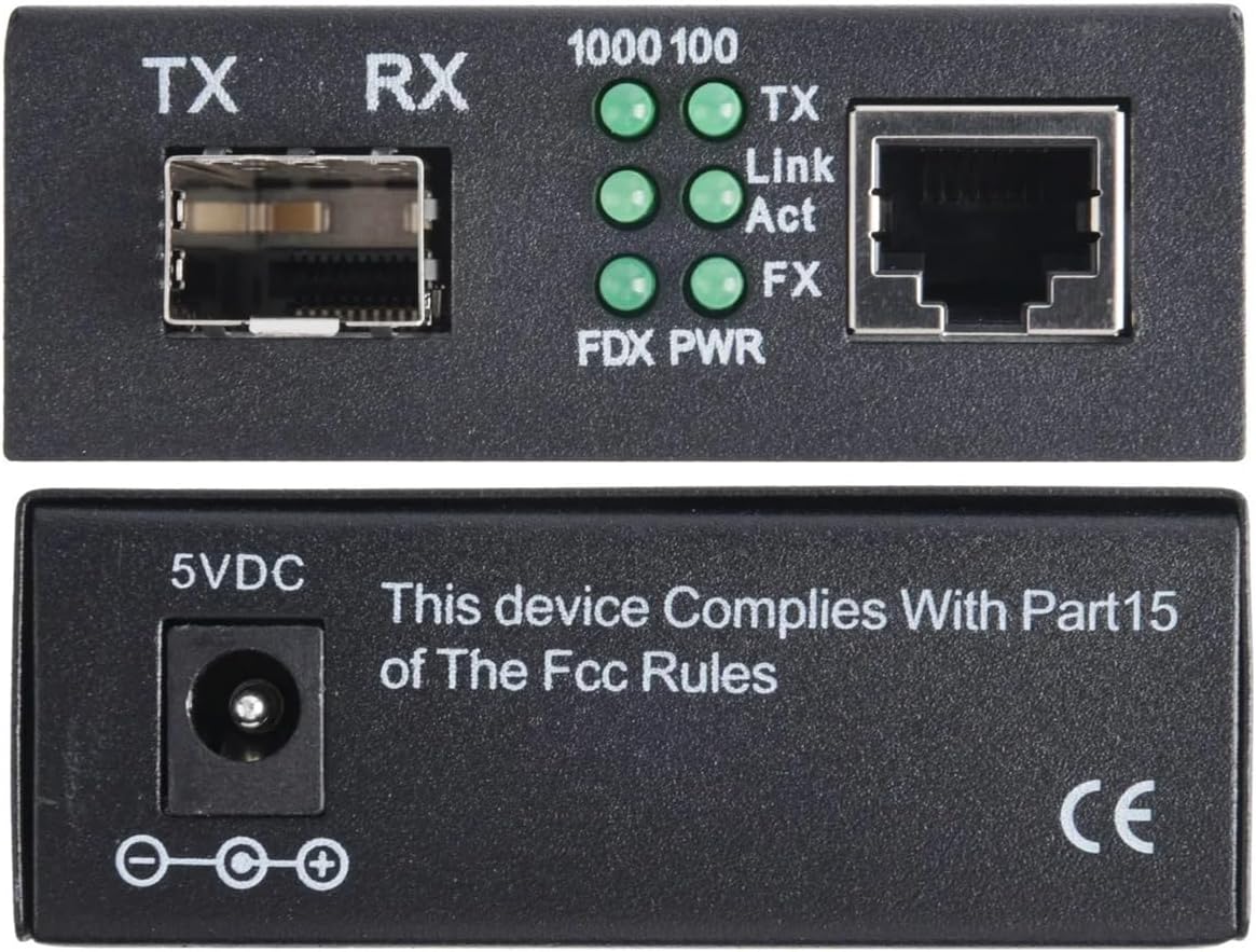 Gigabit SFP Media Converter 1 SFP to 1 RJ45 Transceiver 10/100/1000M Fiber Optic Switch(1PCS)