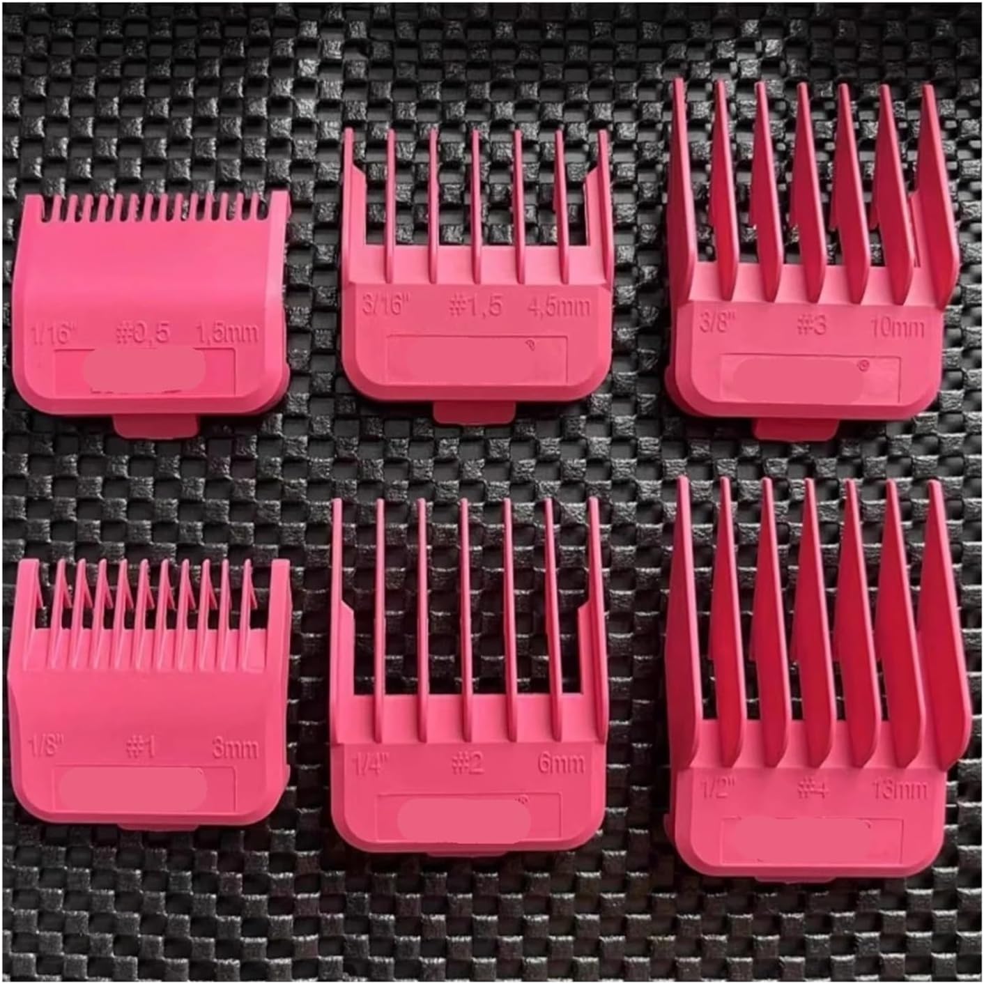 Hair Clipper Combs, Compatible For MRD, 1.5/3 / 4.5/6 / 10 / 13MM,Professional Cutting Guide Comb, Compatible For Wahl, With Metal Magnet Design(Black 5pcs)