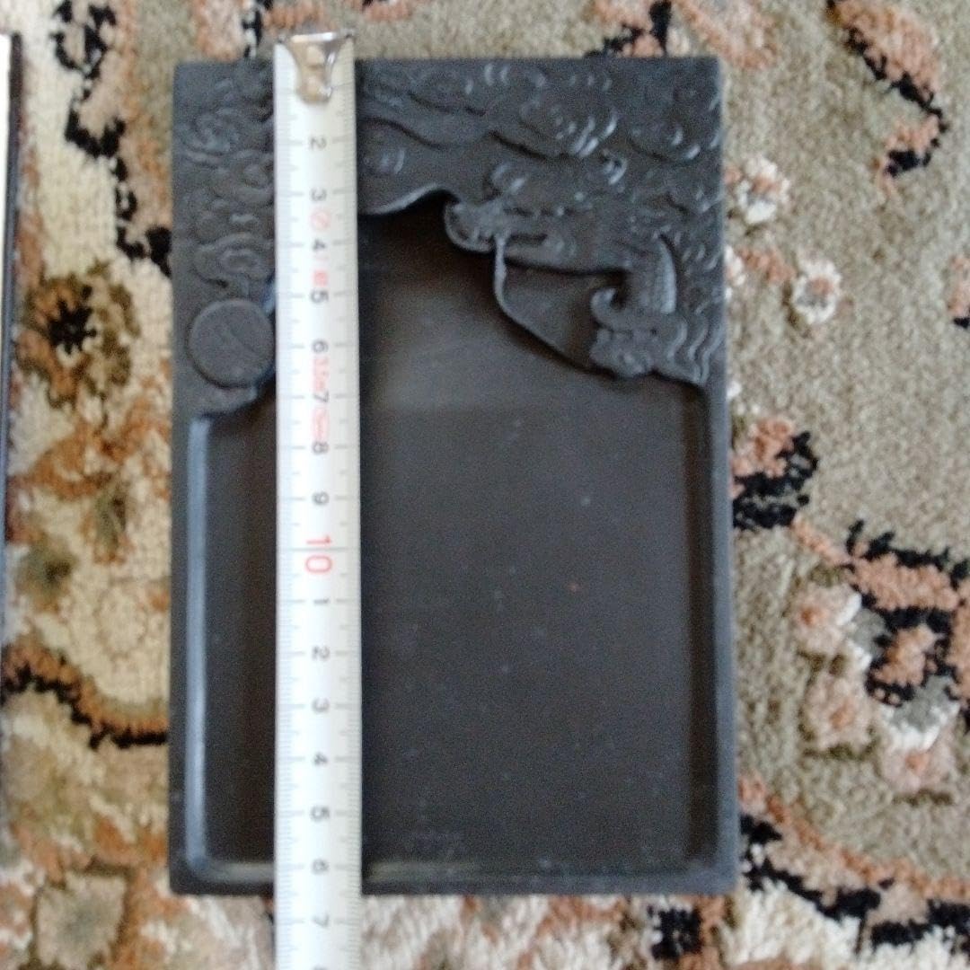 書道 旧蔵した貴重 中国 骨董歙州龍尾金星古硯 細工 精密 龍雲