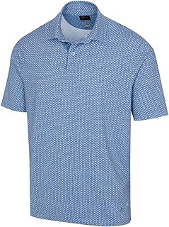 Greg Norman Men's Micro Shark Fin Golf Polo Light Blue XL