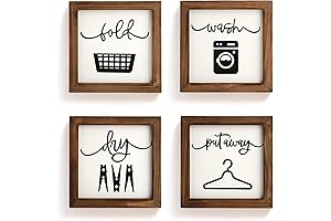 Farmhouse Laundry Signs for Laundry Room Wall Decor - Set of 4...