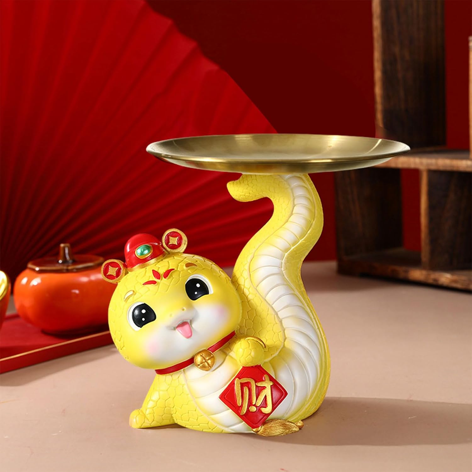 MultiFunctional Snake Figurine With Storage Holder Tray Artistics Home Decors For Collector Easy Cleans Collectible