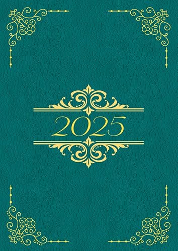 2 Pages Per Day Diary 2025 A4: Two full pages for each day of the week with bank holidays, pages to record important dates, monthly accounts, customer ... number. paperback, Teal cover, classic design