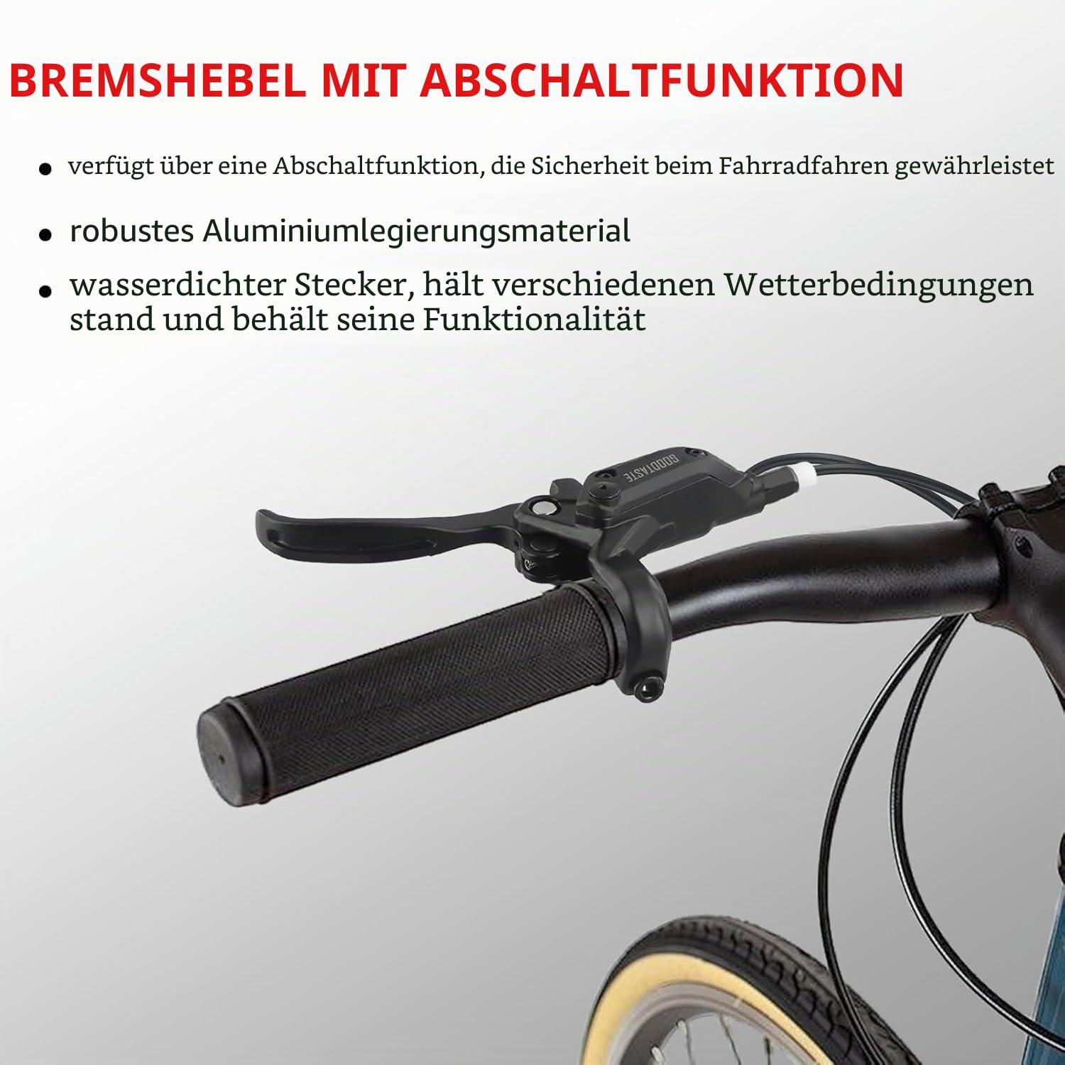 E-Bike Bremshebel GT03 Poweroff Oil 2-polig wasserdicht elektronischer Bremshebel Bremsgriffe für E-Bike oder E-Scooter-Zubehör (rechts)
