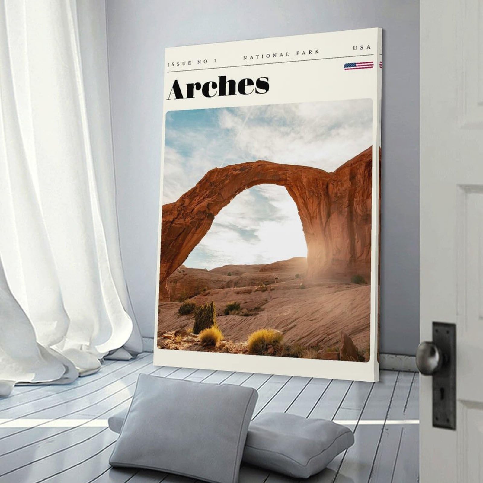 Junmoney Arches National Park Utah Travel Art Decorative Canvas Print, 16x24inch(40x60cm), for Hallway, Entryway Or Landing, Home Artwork for First Impressions